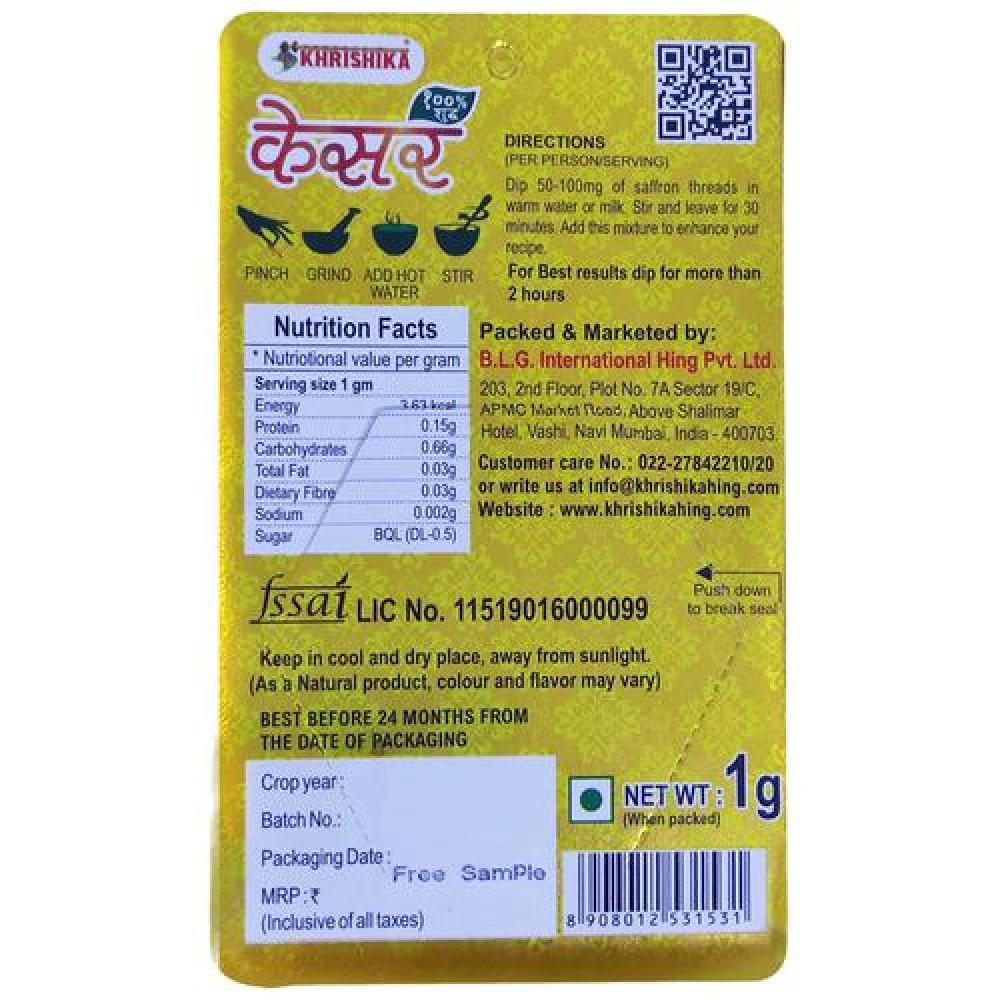 KHRISHIKA 100percent Pure Saffron, 1 g-2.webp
